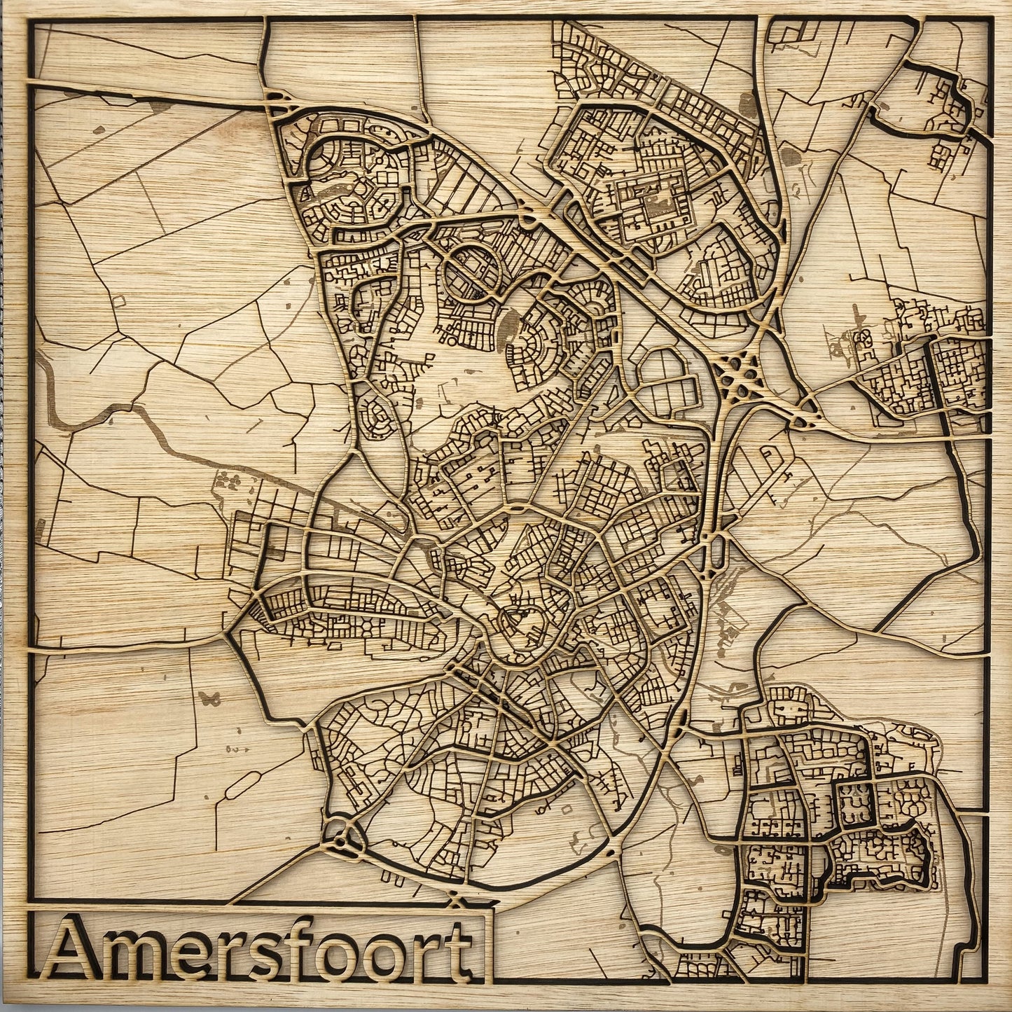 Houten reliëf kaart - Amersfoort