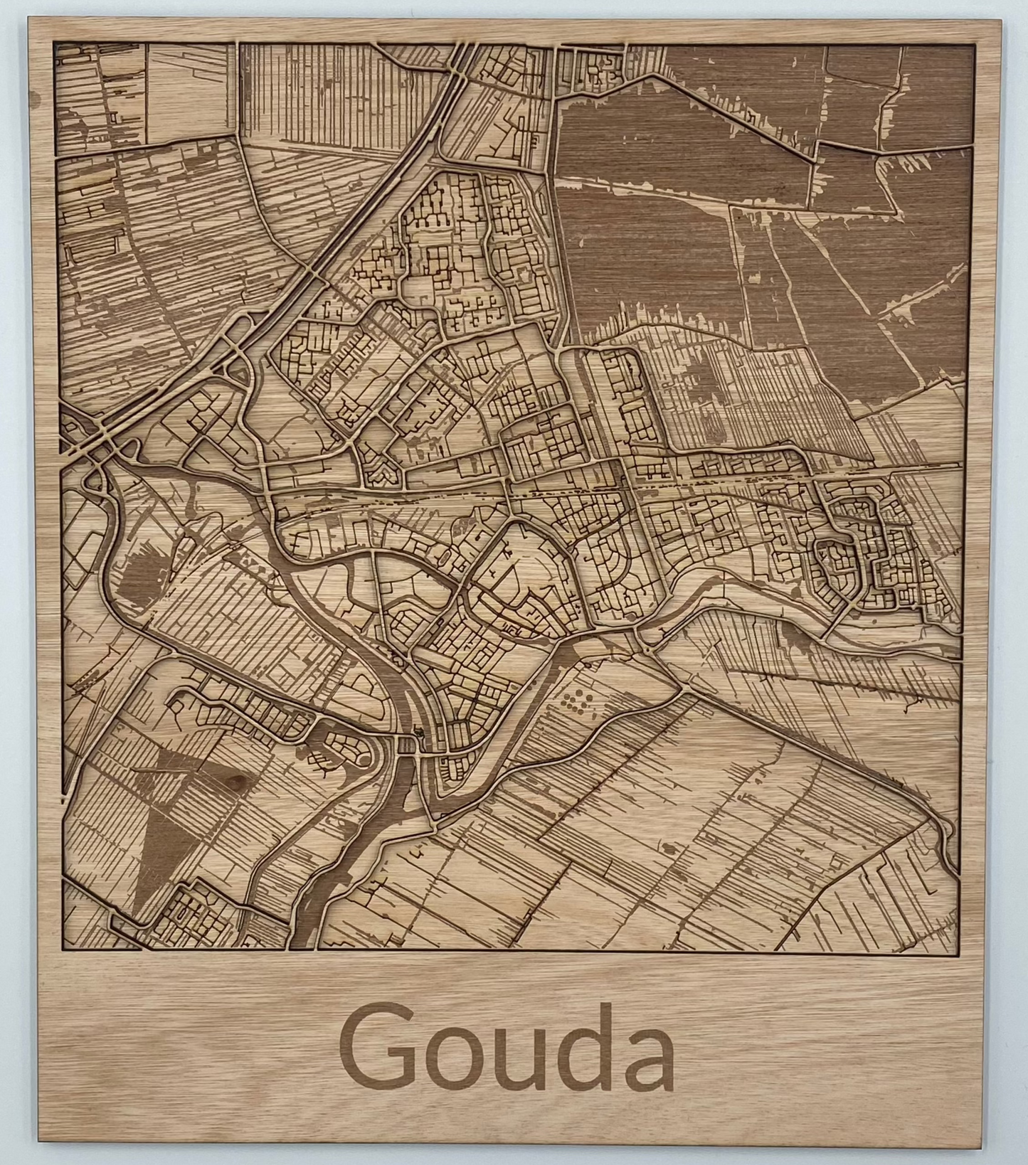 Houten reliëf kaart - Gouda