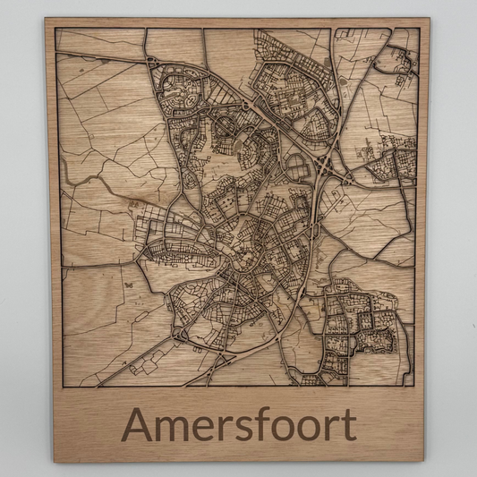 Houten reliëf kaart - Amersfoort