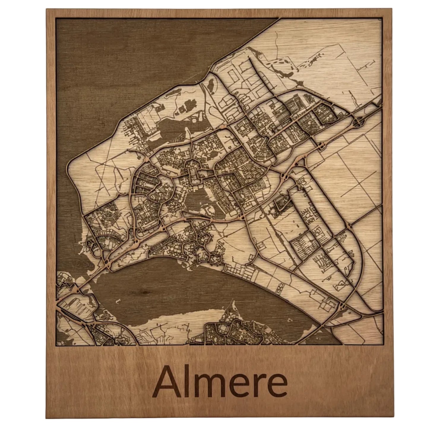 Houten reliëf kaart - Almere