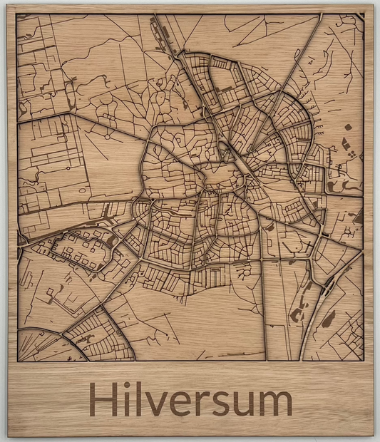 Houten reliëf kaart - Hilversum