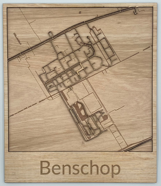 Houten reliëf kaart - Benschop