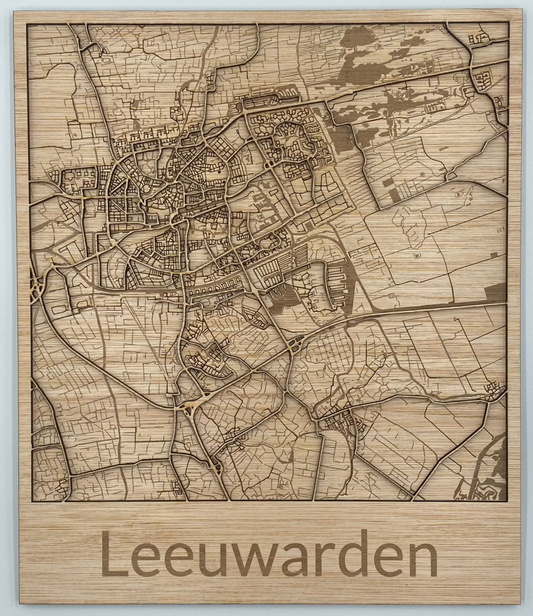Houten reliëf kaart - Leeuwarden