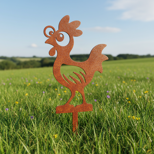 Kip Cees - Tuinsteker Cortenstaal