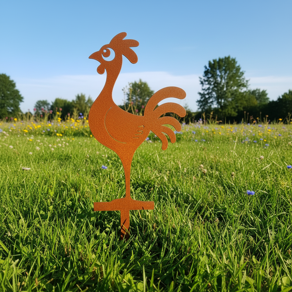 Kip Jacques - Tuinsteker Cortenstaal