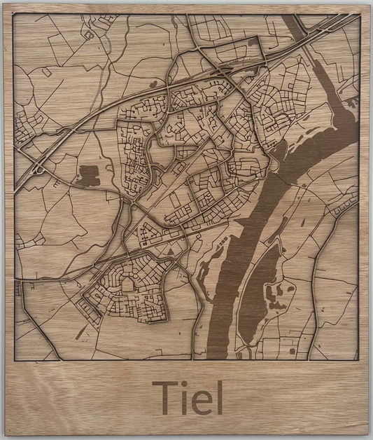 Houten reliëf kaart - Tiel
