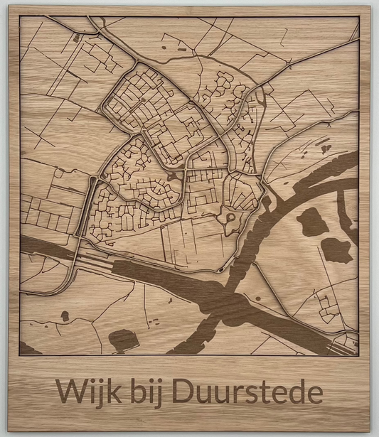 Houten reliëf kaart - Wijk bij Duurstede
