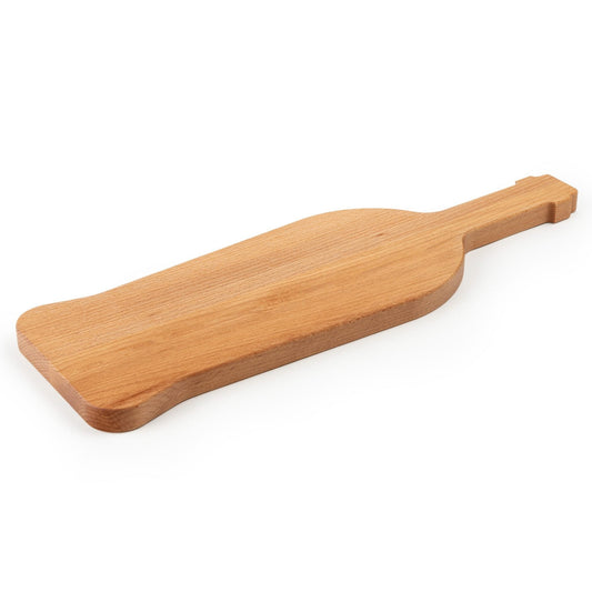Borrelplank in de vorm van een wijnfles beukenhout 47 × 15 cm
